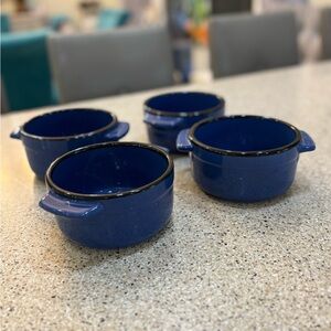 Set of 4 Blue Ceramic Bowls